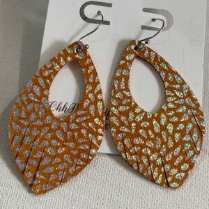 Sparkling Orange Teardrop Earrings